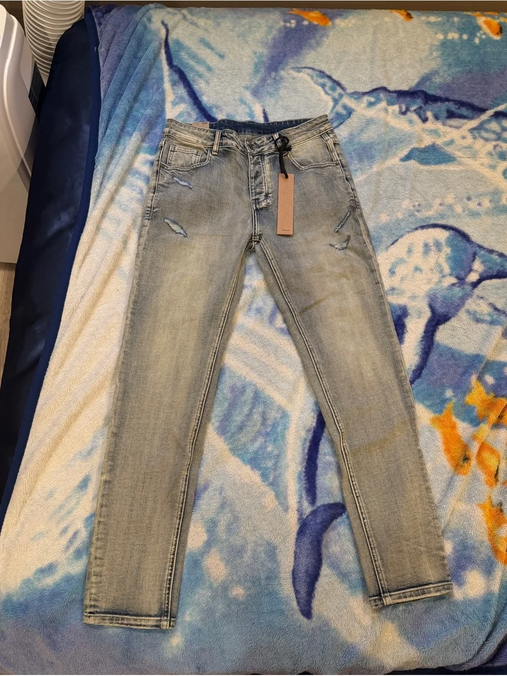 Ksubi Men’s Skinny Jeans in Light Blue Wash